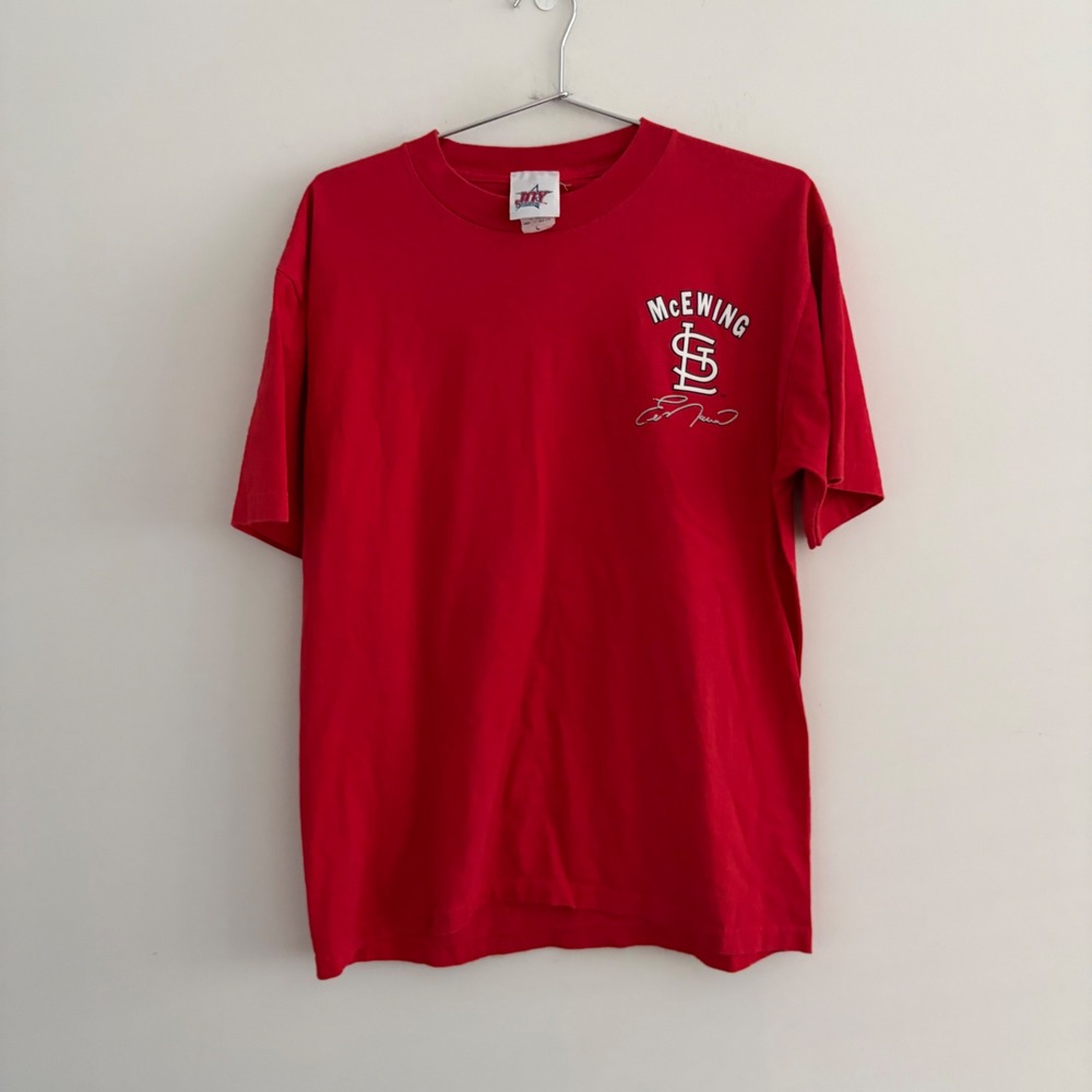 Vintage 1999 Joy Athletic St Louis Cardinals Mark McEwing 47 T-Shirt Red L